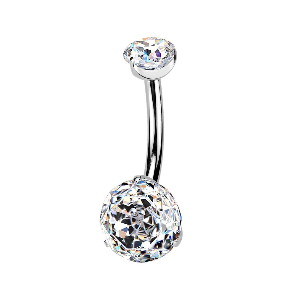 Bauchnabelpiercing aus Titan mit Rose-Cut Kristall