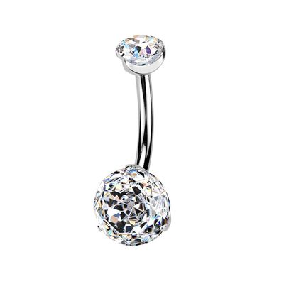 Bauchnabelpiercing aus Titan mit Rose-Cut Kristall