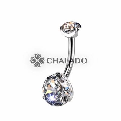 Bauchnabelpiercing aus Titan mit Rose-Cut Kristall