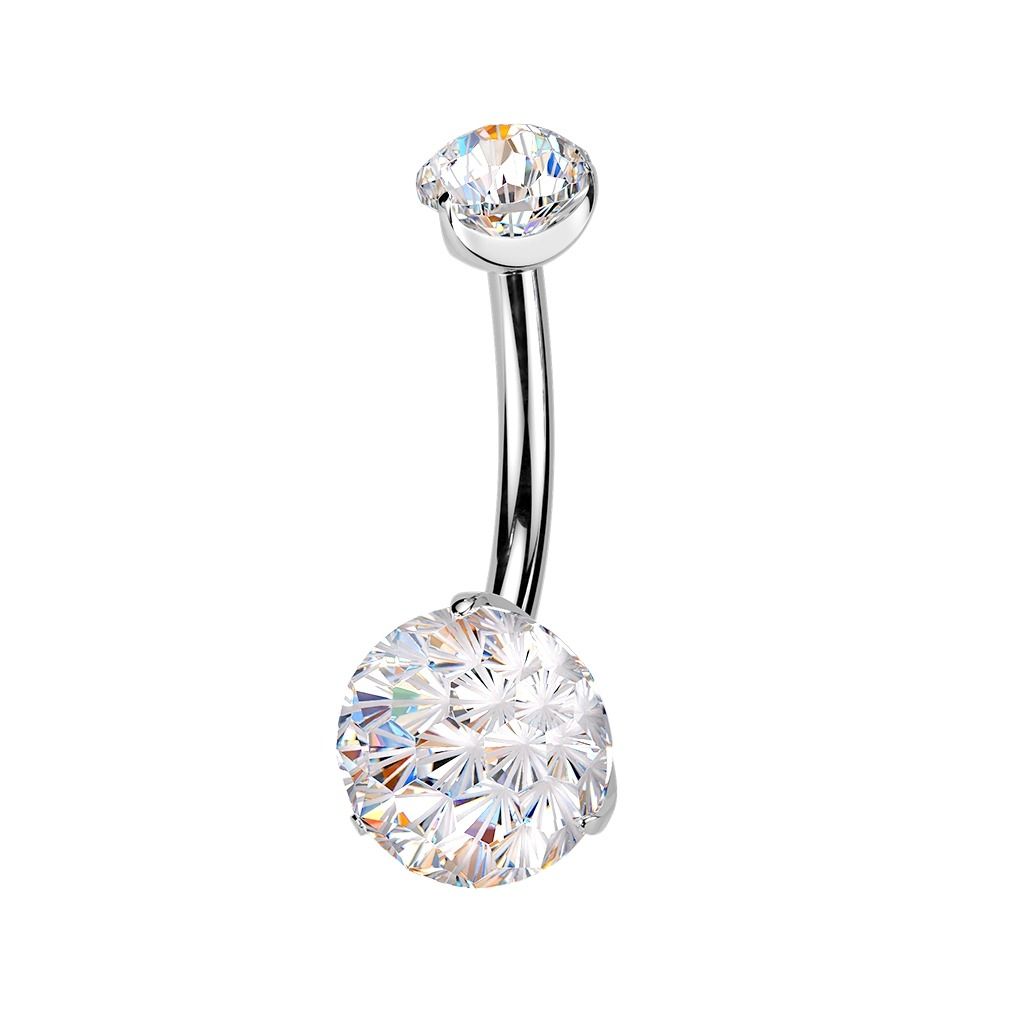 Bauchnabelpiercing aus Titan mit Fireworks-Cut Kristall
