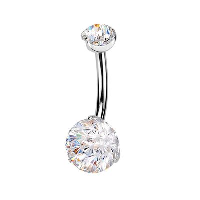 Bauchnabelpiercing aus Titan mit Fireworks-Cut Kristall