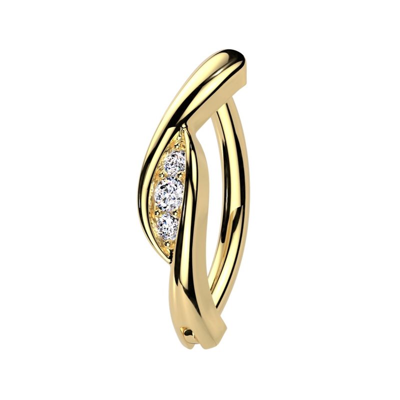 Bauchnabelpiercing Ring verschlungene Spirale vergoldet