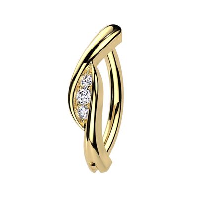 Bauchnabelpiercing Ring verschlungene Spirale vergoldet