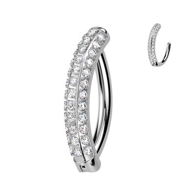 Bauchnabelpiercing Ring aus Titan drei Reihen