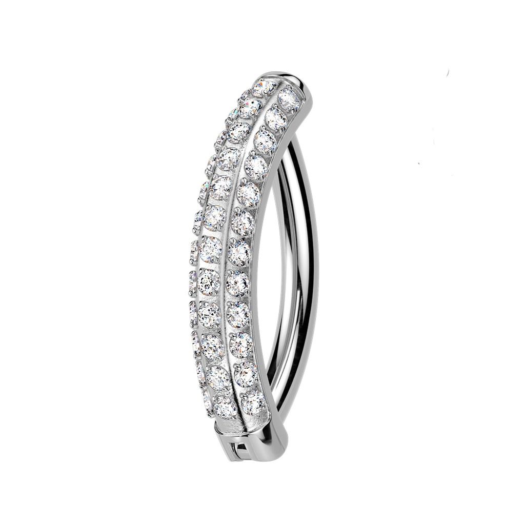 Bauchnabelpiercing Ring aus Titan drei Reihen