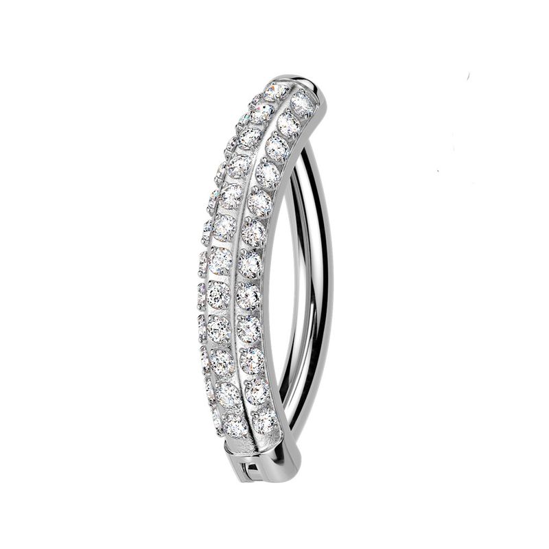 Bauchnabelpiercing Ring aus Titan drei Reihen