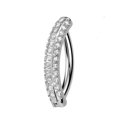 Bauchnabelpiercing Ring aus Titan drei Reihen