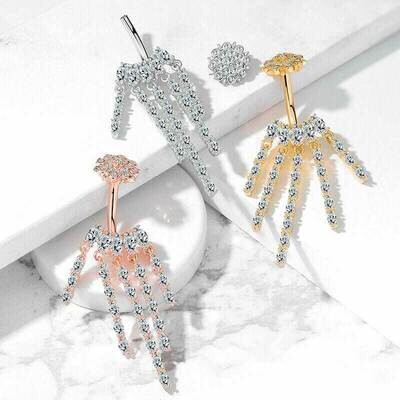 Bauchnabelpiercing mit Anhänger Chandelier rosegold