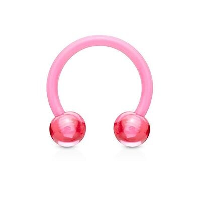Circular Barbell aus Acryl pink