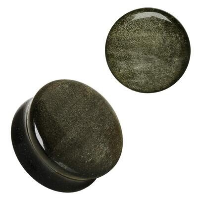 Tunnel Plug aus goldenem Obsidian Stein