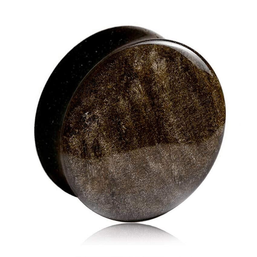 Tunnel Plug aus goldenem Obsidian Stein