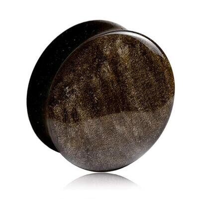 Tunnel Plug aus goldenem Obsidian Stein