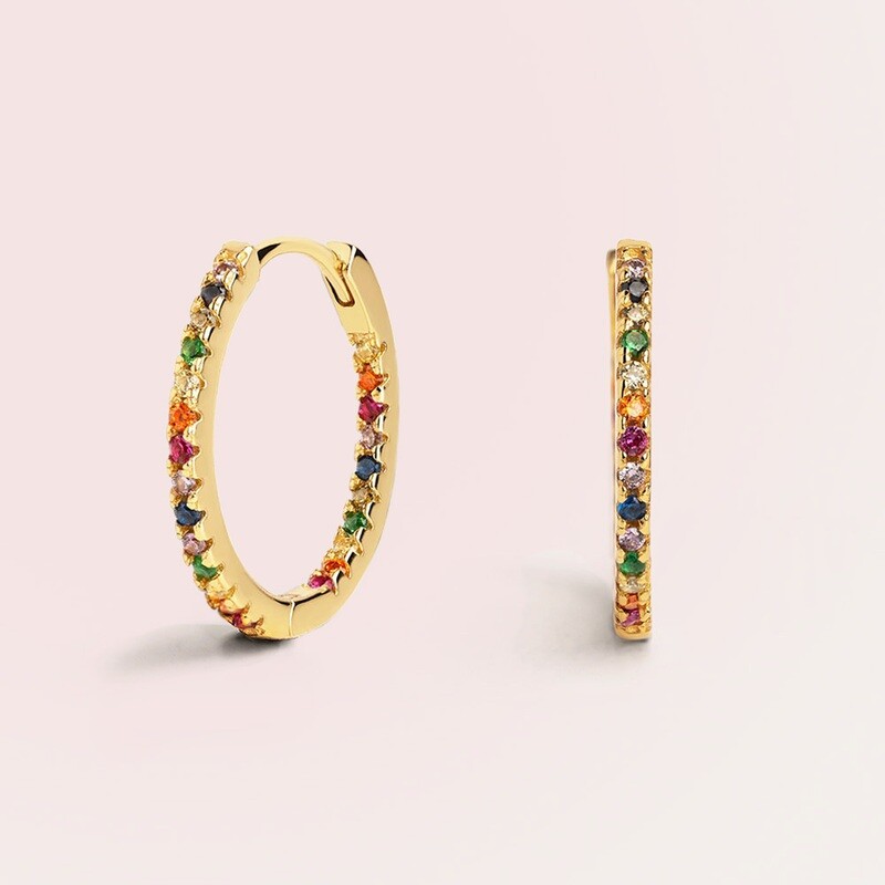 Boucles d’oreilles Pandora en or 18K coloré.