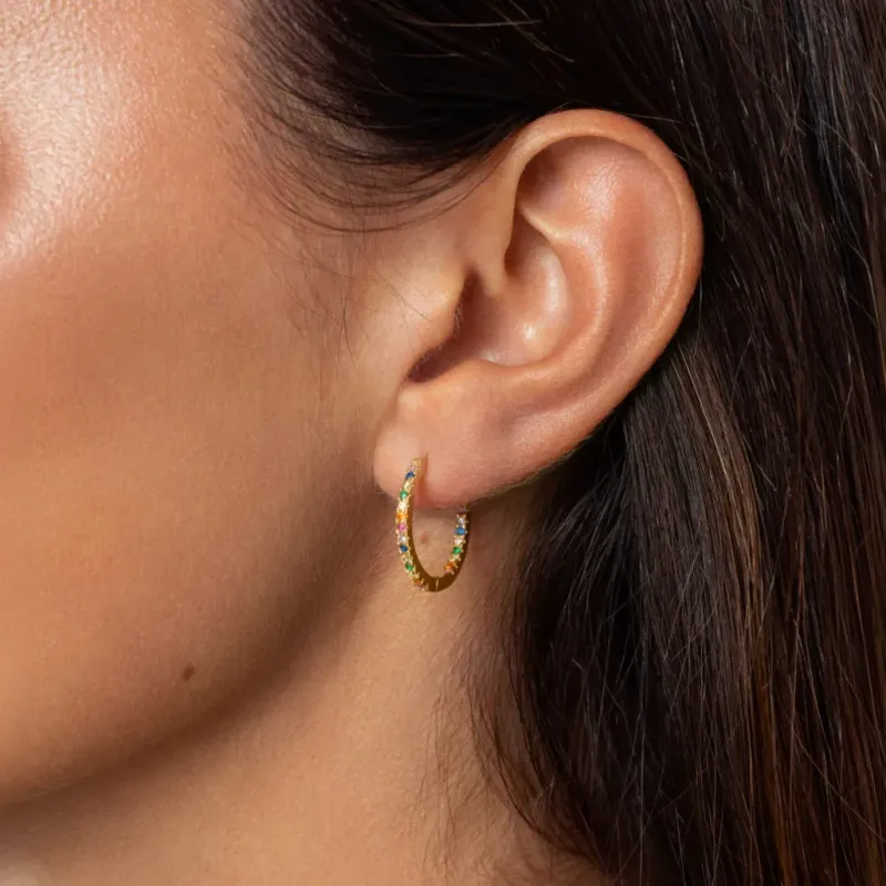 Boucles d’oreilles Pandora en or 18K coloré.