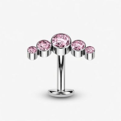 Bauchnabelpiercing aus Titan Swarovski Kristallen pink