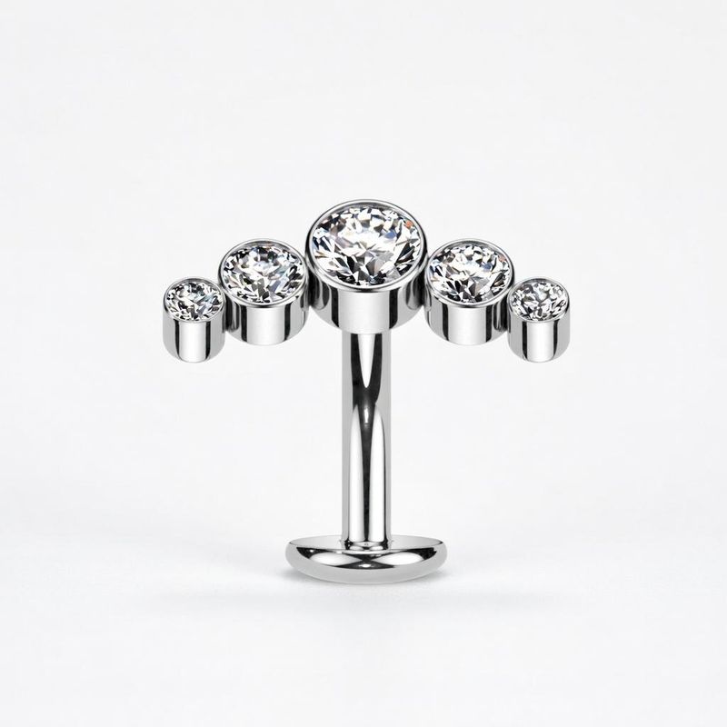Bauchnabelpiercing aus Titan Swarovski Kristallen weiss
