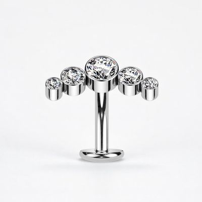 Bauchnabelpiercing aus Titan Swarovski Kristallen weiss