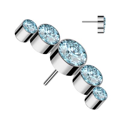 Banane en titane avec cristaux Swarovski aqua