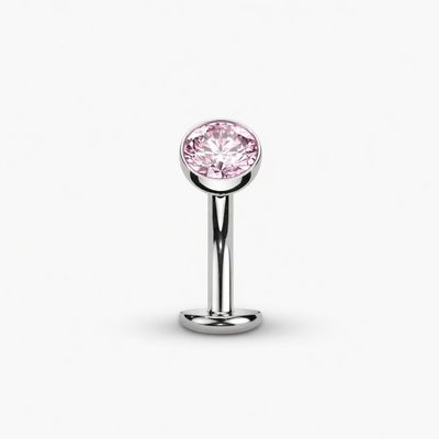 Bauchnabelpiercing aus Titan Kristall pink