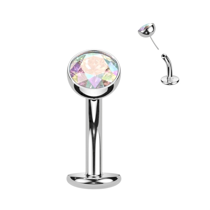 Bauchnabelpiercing aus Titan mit schillerndem Kristall