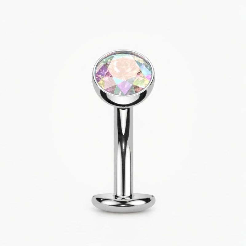 Bauchnabelpiercing aus Titan mit schillerndem Kristall