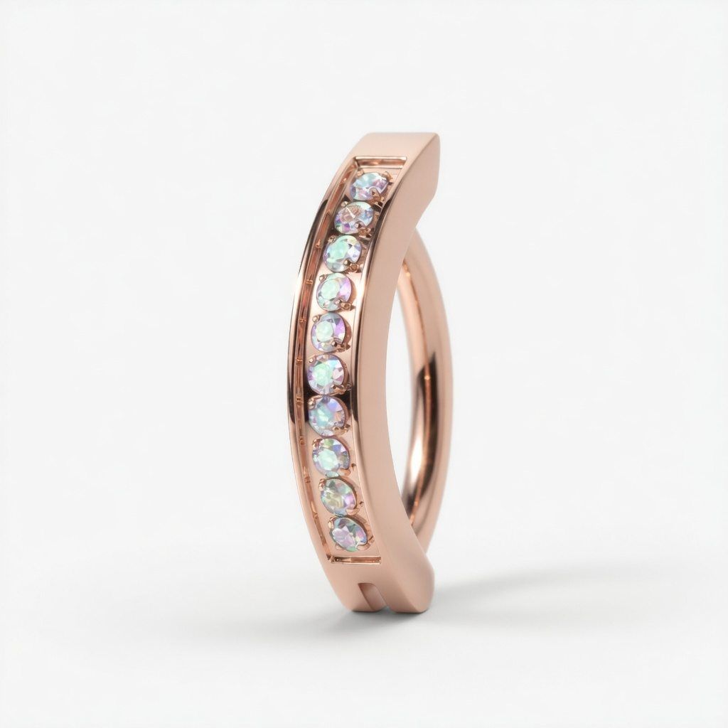 Banane aus Titan mit Kristallen rosegold