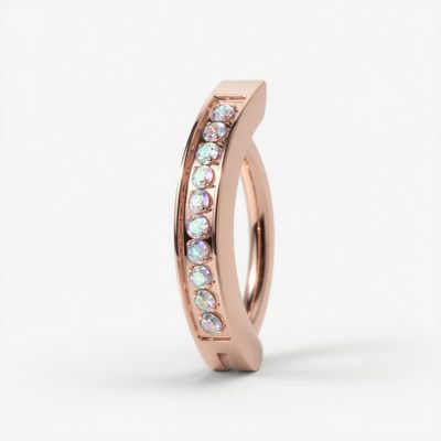 Banane aus Titan mit Kristallen rosegold