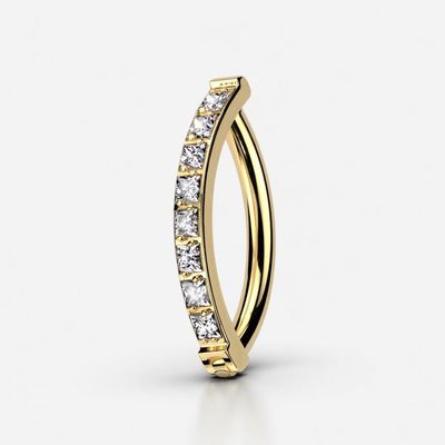 Bauchnabelpiercing Ring quadratische CZ Gold