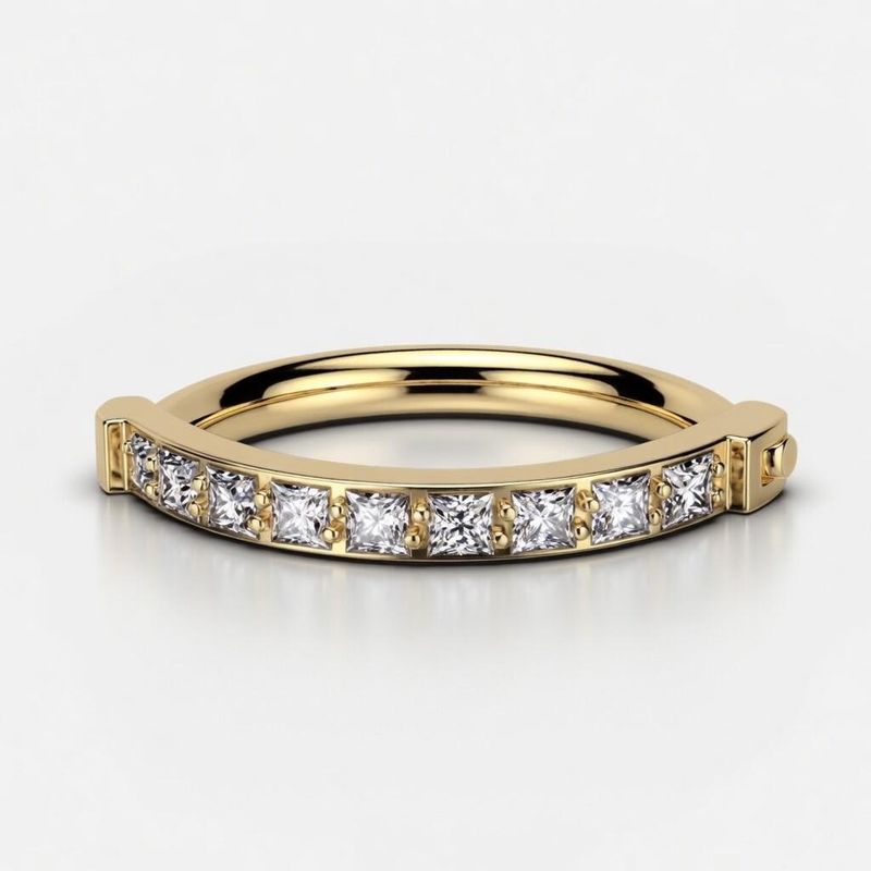 Bauchnabelpiercing Ring quadratische CZ Gold