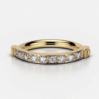 Bauchnabelpiercing Ring quadratische CZ Gold