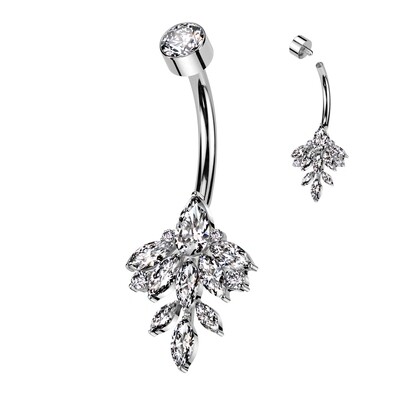 Bauchnabelpiercing aus Titan Kristalltröpfchen-Wasserfall