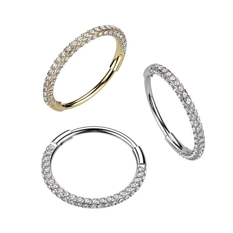 Segmentring aus Titan Multi-Gem sehr dünn vergoldet