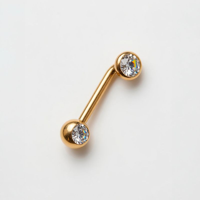 Piercing Christina doré avec cristal