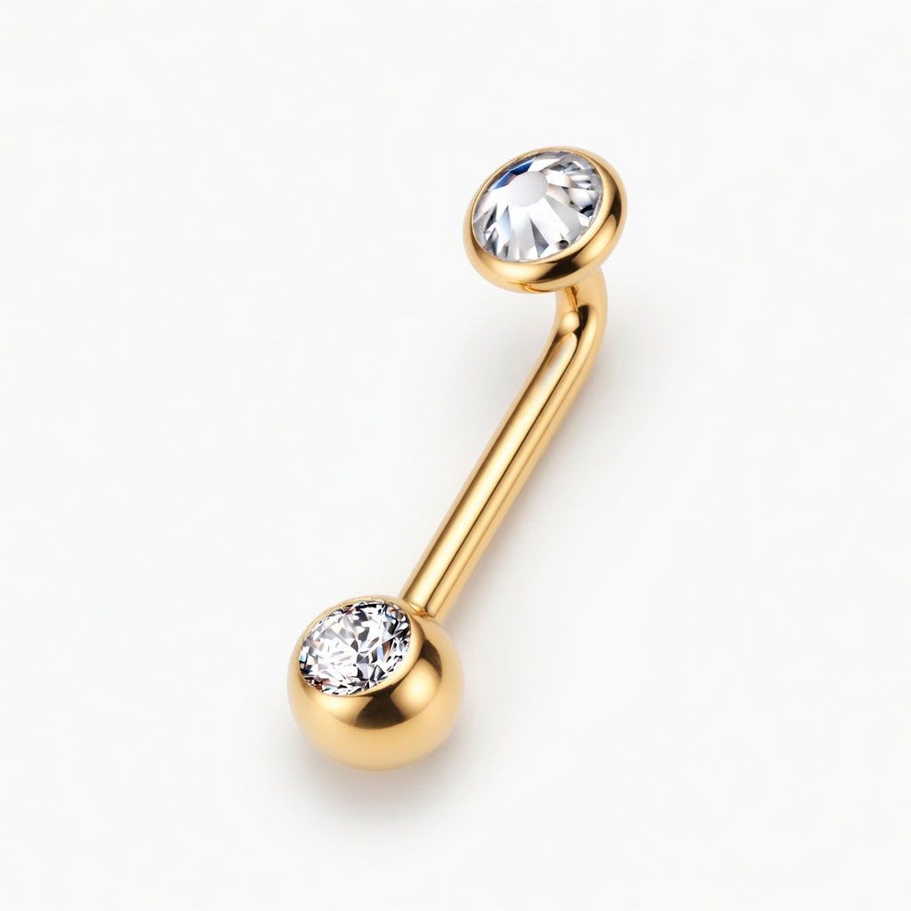 Christina Piercing kristall vergoldet