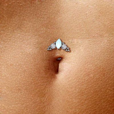 Bauchnabelpiercing umgedreht Opal