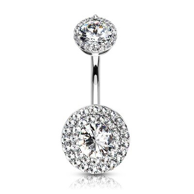 Bauchnabelpiercing Zirkoniakreisen silber