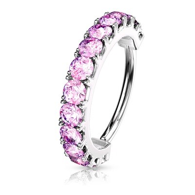 Piercing Ring Kristallbogen Platin pink