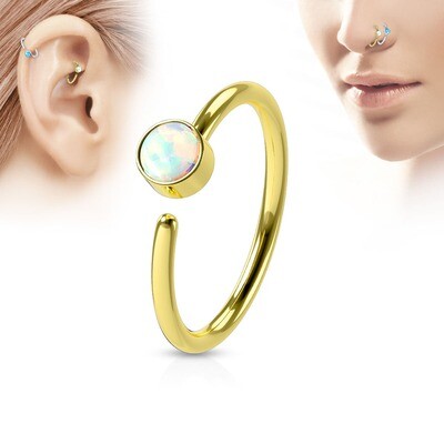 Nasenpiercing Ring AB Opal vergoldet