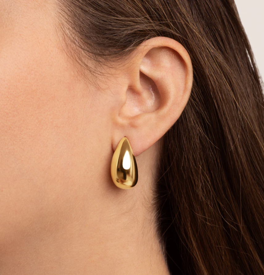 Trendy Tropfen Ohrringe 18K Gold
