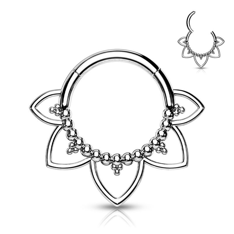 Segmentring Blätter silber