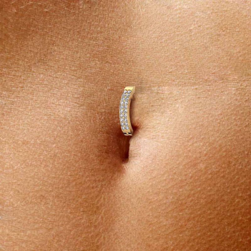 Bauchnabelpiercing doppelte Reihe vergoldet