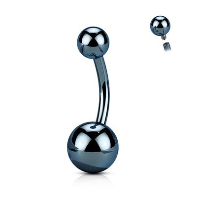 Bauchnabelpiercing aus Titan ASTM F-136 blau