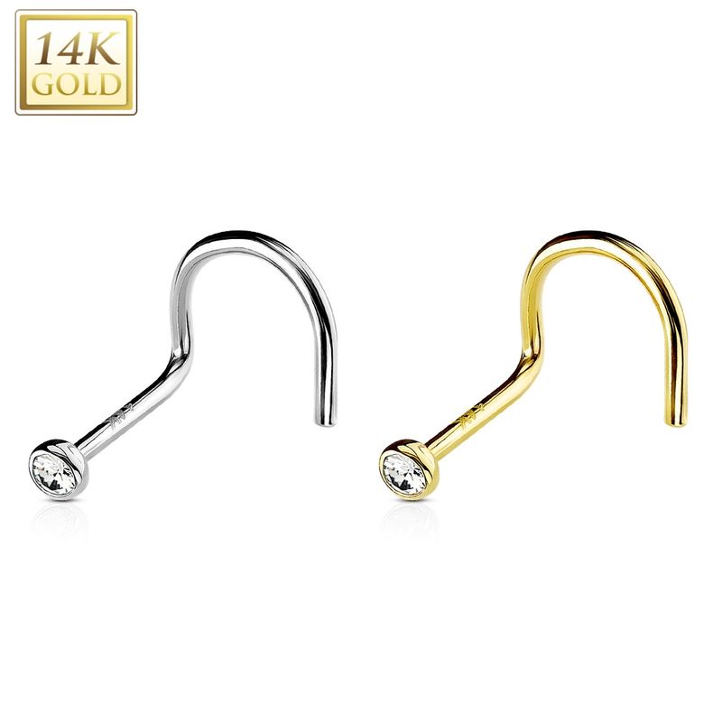 Vis pour le nez en or jaune massif 14 carats