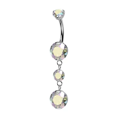 Bauchnabelpiercing facettierten AB-Zirkoniasteinen Anhänger