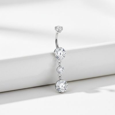 Bauchnabelpiercing facettierten Zirkoniasteinen Anhänger