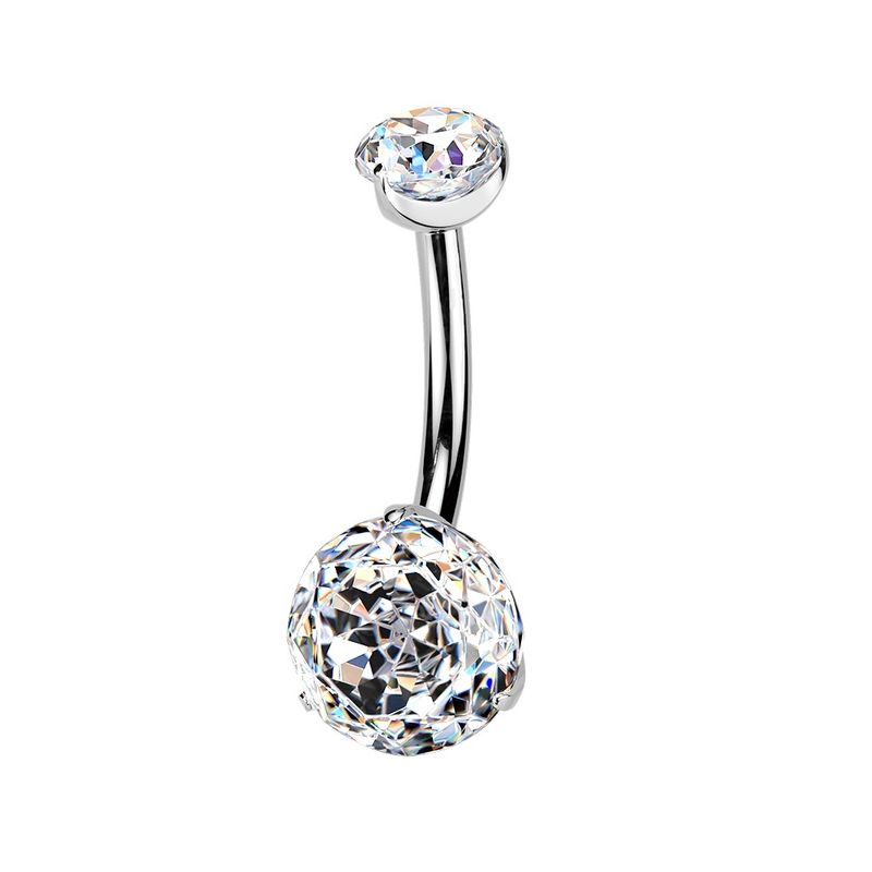 Piercing au nombril en titane avec cristal Rose Cut