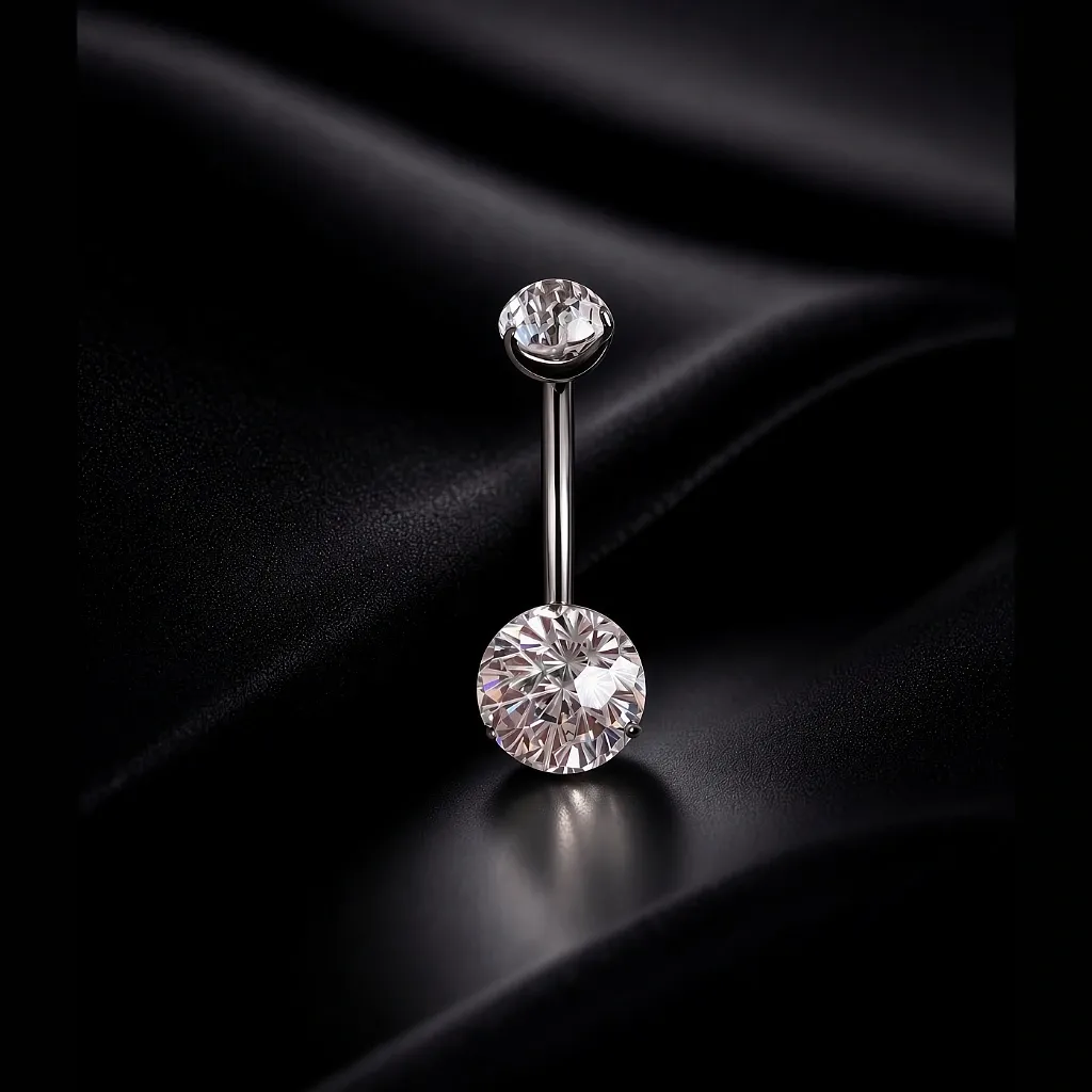 Bauchnabelpiercing aus Titan mit Fireworks-Cut Kristall