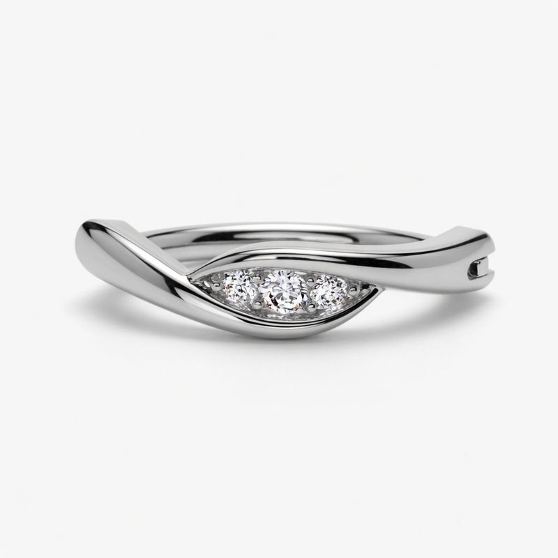 Anneau au nombril Spirale enlacée 3 zircons
