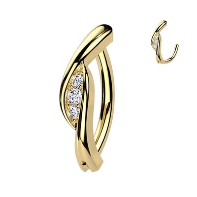 Bauchnabelpiercing Ring verschlungene Spirale vergoldet
