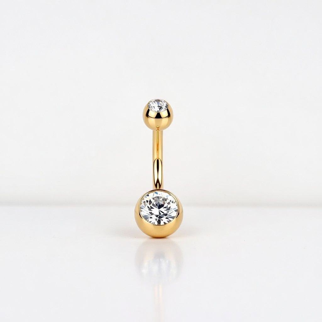Bauchnabelpiercing mit 24K Goldbeschichtung